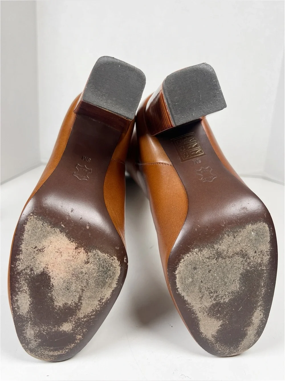 TORY BURCH Women’s Size 5M Carmelite Brown Leather Devon Block Heel Tall Boot